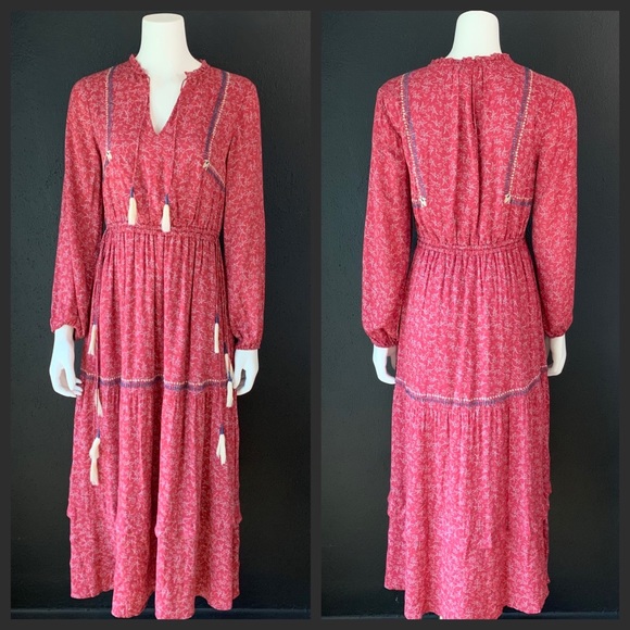 dolan Dresses & Skirts - DOLAN Tassel Tie Maxi Dress in Raspberry Laurel S